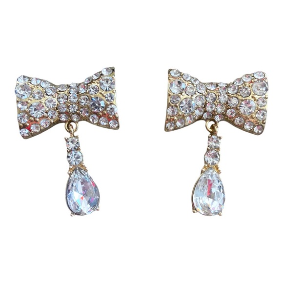 BaubleBar Jewelry - Baublebar Take a Bow Crystal Bow Dangle Earrings